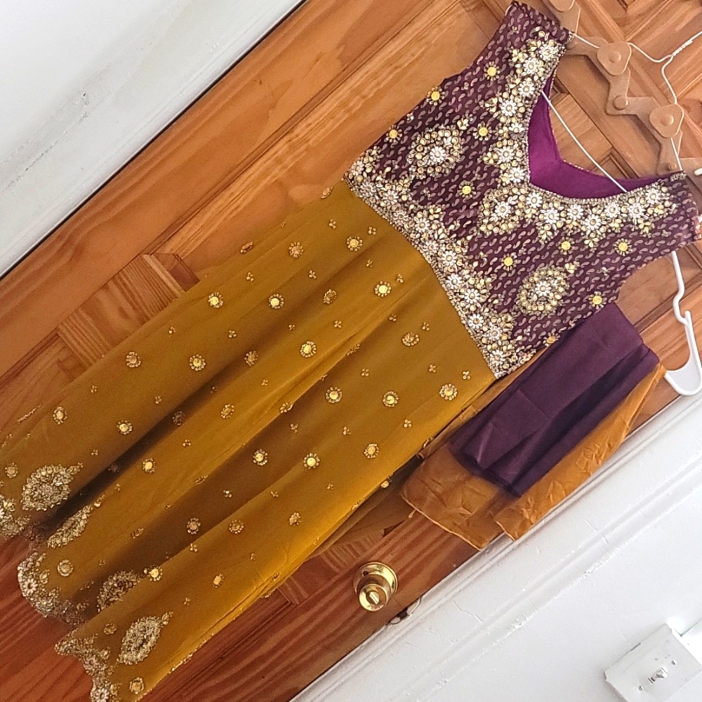 Purple/ light brown Indian Salwar Suit